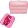 YongXinMY Beauty case da viaggio con design pieghevole, grande capacità, organizer per cosmetici, divisori regolabili, a righe triangolari, per articoli da toeletta per viaggi, pendolari e uso domestico, rosa