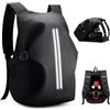 HYC00 Zaino Moto Impermeabile Uomo Donna, Riflettente Zaino per Casco Moto | Leggero Zaino Porta Casco da Moto Zaini da Viaggio Zainetto da Ciclismo Grand Zaini da Hiking per Outdoor Campeggio,F-Nero