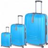Or&My Set di Valigie da Viaggio Rigide ABS con 4 Ruote Piroettanti 360° - 3 Pezzi: Trolley 55 cm Bagaglio a Mano 40L + Media 75L + Grande 110L - Set Trolley Cabina e Stiva Leggeri Mod:188 (Ciano)