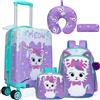HTgroce 5 in 1 Set di Valigie per Bambini, Trolly con 4 Ruote Valigia per Bambini da Viaggio