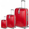 Or&My Set di Valigie da Viaggio Rigide ABS con 4 Ruote Piroettanti 360° - 3 Pezzi: Trolley 55 cm Bagaglio a Mano 40L + Media 75L + Grande 110L - Set Trolley Cabina e Stiva Leggeri Mod:188 (Rosso)