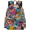 TPISLI Zaino Scuola Graffiti Fashion Ragazze Classe 6-8 Zainetto Colourful Ragazzo 13 Anni Cartella Elementare Grande Leggero Ritorno a Scuola Viaggio Uso Quotidiano