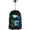 Pryma Trolley Scuola Shiny 47x24x33cm - Zaino con Ruote 3 Scomparti (Gaming Press Start)