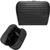 YongXinMY Beauty case da viaggio con design pieghevole, grande capacità, organizer per cosmetici, divisori regolabili, a righe triangolari, per articoli da toeletta per viaggi, pendolari e uso domestico, Nero