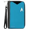Buckle-Down Paramount Network Portafoglio, Zip Around, Classic Star Trek Spock Character Body Close Up Blu, Pelle Vegana, Blu, 19,1 x 11,4 cm, Casual