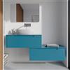 Parama Mobile bagno sospeso modulare 90cm dusk blue opaco due cassetti con top | Bako