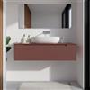 Parama Mobile bagno sospeso 120cm terracotta opaco un cassettone con top | Bako