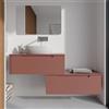 Parama Mobile bagno sospeso modulare 90cm terracotta opaco due cassetti con top | Bako