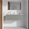 Parama Mobile bagno sospeso 100cm smoke green opaco un cassettone con lavabo bianco lucido| Bako
