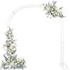YCBTREE Arco per rose in metallo, 240 x 220 cm, stabile arco da giardino con supporto per traliccio, per piante rampicanti, robusto arco in metallo con supporti per uso esterno (bianco)