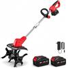 AUQUK Motozappa Elettrica 550W,Motozappa a Batteria con 2 x 4.0Ah Batteria | Larghezza di Lavoro 30 cm, Profondità 20 cm, Doppia Lama Rotante, Coltivatore Potente per Dissodare e Aerare il Terreno