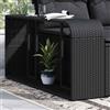 Ziaphsol Set di 2 scaffali da giardino in rattan sintetico nero, con vano portaoggetti, telaio in acciaio verniciato a polvere, portaoggetti modulare da appendere per piscina, spa, giardino e attività