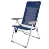 Aktive 62662 - Sedia da spiaggia pieghevole slim reclinabile blu navy, 6 posizioni, Misure 47x66x107cm, Materiale: alluminio, Robusta, peso massimo supportato 110 kg.