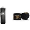 LEONE 1947, Sacco Allenamento Made in Italy, Esclusiva Amazon - Adulto, Nero, 30 kg, AT832 & Bendaggi, Unisex - Adulto, Nero, 3.5, AB705