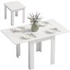 HOMCOM Tavolo da Pranzo Allungabile 70-140cm per 4-6 Bianco Effetto Legno | Tavolo Allungabile, Design Ribaltabile, Rettangolare Salvaspazio, Piedini Antiscivolo, Sala da Pranzo Soggiorno