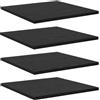 Générique Pannello Libreria 4 Pezzi Nero 40x40x1,5 cm Legno Ingegneria | Design minimalista, mensola per soggiorno o ufficio, richiede staffe non incluse, montaggio facile a 2 persone