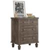 GarveeHome Vintage 4 Drawer Dresser - Sturdy Wood Chest with Carved Handles, Tapered Legs, Large Storage - Bedroom, Living Room, Entryway - Distressed Finish - Light Grey Color