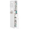 HOMCOM Mobile Bagno Alto Slim 135cm, Salvaspazio, 18x40x135 cm, Bianco | Mobiletto Bagno a Colonna, 2 Cassetti, 2 Ripiani Laterali, 3 Scomparti, Lavanderia Salotto Soggiorno Cucina