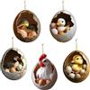 YULONGWU 5 Pezzi Pollo Anatra Ornamenti Pasqualis, Decorazioni Pasquali da Appendere, Decorazione Pasquale Pollo Anatra Decorazioni per Dasqua, Addobbi Pasquali da Appendere per Casa, Esterno, Regali