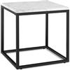 tectake® tavolino salotto in marmo, base in metallo, tavolino da caffè, tavolo basso rotondo, tavolino basso in marmo moderno per salotto, soggiorno,metallo, design, tavolo da balcone - Bianco/Nero