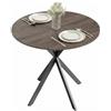 HOMCOM Tavolo da Pranzo Rotondo Ø80 cm per 2-4 Persone Marrone | Tavolo da Cucina, Piano Effetto Legno, Gambe a Croce in Acciaio, Tavolino da Soggiorno e Sala da Pranzo, Stile Industriale