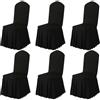 BUAOGDVG Gonna Parson Fodere for sedia rimovibili elasticizzate in spandex lavabile | Fodera protettiva for sedia attrezzata for cene, feste, cerimonie(Black,6)