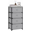 HOMCOM Cassettiera in Tessuto con 4 Cassetti, 42x32x80 cm, Grigio e Nero | Salvaspazio, Mobile con Cassetti, Industriale, in Acciaio, per Camera da Letto, Bagno e Soggiorno