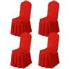 BUAOGDVG Gonna Parson Fodere for sedia rimovibili elasticizzate in spandex lavabile | Fodera protettiva for sedia attrezzata for cene, feste, cerimonie(Red,4)