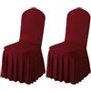 BUAOGDVG Gonna Parson Fodere for sedia rimovibili elasticizzate in spandex lavabile | Fodera protettiva for sedia attrezzata for cene, feste, cerimonie(Burgundy,2)