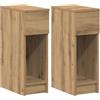 Generico Comodini con Cassetto 2 pz Rovere Artigianale 20x36x60 cm,Mobili,Tavoli,Comodini,Marrone,15.35 kg,858712