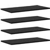 Générique Mensola da parete in legno Ingegneria, 4 pezzi, nero, 60 x 30 x 1,5 cm | Design minimalista, richiede staffe non incluse, per soggiorno ufficio, montaggio facile