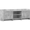 PUGYNBK Mobile basso per TV, 130 x 33 x 47 cm, grigio cemento | Legno resistente, maniglie in metallo, ampio stoccaggio, facile pulizia, design rettangolare