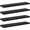 Générique Scaffale Per Libri 4 Pz Nero Legno Ingegneria | Design Moderno Minimalista, Pannello Libreria, Richiede Supporti Non Inclusi, Montaggio Facile