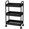 cecaro group Carrello Portaoggetti 3 Ripiani in Metallo 45x30x78 cm con Ruote 360°- nero