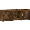 PUGYNBK Mobile TV 130 x 33 x 47 cm, rovere fumé | Legno resistente, maniglie in metallo, ampi ripiani, facile da pulire, soggiorno