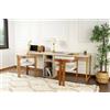 Dmora - Scrivania Caprioli, Scrittoio Multiuso, Tavolo per Ufficio Porta PC, Piano di Lavoro, 240x60 h74 cm, Beige e Oro