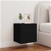 PHGTYUK Mobile TV da parete con sistema di illuminazione LED RGB e armadietto, colore nero, 40,5 x 35 x 40 cm, montaggio a parete per spazio aggiuntivo, versatile come console TV