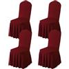 BUAOGDVG Gonna Parson Fodere for sedia rimovibili elasticizzate in spandex lavabile | Fodera protettiva for sedia attrezzata for cene, feste, cerimonie(Burgundy,4)