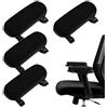 TEAYUEW 4 braccioli imbottiti ergonomici per sedia da gaming | Bracciolo in schiuma, antiscivolo, supporto per gomiti, comodo cuscino per sedia da ufficio, sedia da gioco (nero)