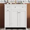 luckdect Mobile-Lavabo con Lavabo 76 cm, Mobile Bagno su Piedi,Lavabo in Ceramica,Cassetti a scomparti,2 ante, 2 ripiani