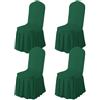 BUAOGDVG Gonna Parson Fodere for sedia rimovibili elasticizzate in spandex lavabile | Fodera protettiva for sedia attrezzata for cene, feste, cerimonie(Dark Green,4)