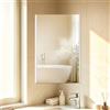 Lumibric Armadietto da bagno angolare con specchio, 60 x 40 x 24 cm, bianco, anta singola