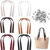 BEELUKY Manici per Borse in Pelle per Borse Uncinetto, 60 cm, 12 Pezzi | Manico Borsa con 50 Chiodi Manici per Borsa a Mano Porta-Monete Fai Da Te (6 Colori)