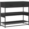 vidaXL Tavolino Consolle Nero 90x35x80 cm in Legno Multistrato