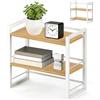 CAAGGMM Organizer da scrivania in legno, 40 x 20 x 37 cm, a due piani, mensola da tavolo, scrivania, per uso quotidiano, spezie, tazze, bianco