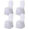 BUAOGDVG Gonna Parson Fodere for sedia rimovibili elasticizzate in spandex lavabile | Fodera protettiva for sedia attrezzata for cene, feste, cerimonie(White,4)