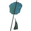 Garneck Ventaglio Circolare Tradizionale in bambù per Donne Stile Hanfu | Decorazione con Nappa, Colore Verde, per Cosplay e Uso Casual in Movimento
