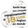 NAÏZAYA TARGA A CUORE IN ACRILICO COMPLEANNO UOMO