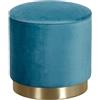 milani home - pouf contenitore rotondo, velluto, seduta contenitore poggiapiedi, verde, 37 x 37 x 40 cm