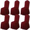 BUAOGDVG Gonna Parson Fodere for sedia rimovibili elasticizzate in spandex lavabile | Fodera protettiva for sedia attrezzata for cene, feste, cerimonie(Burgundy,6)